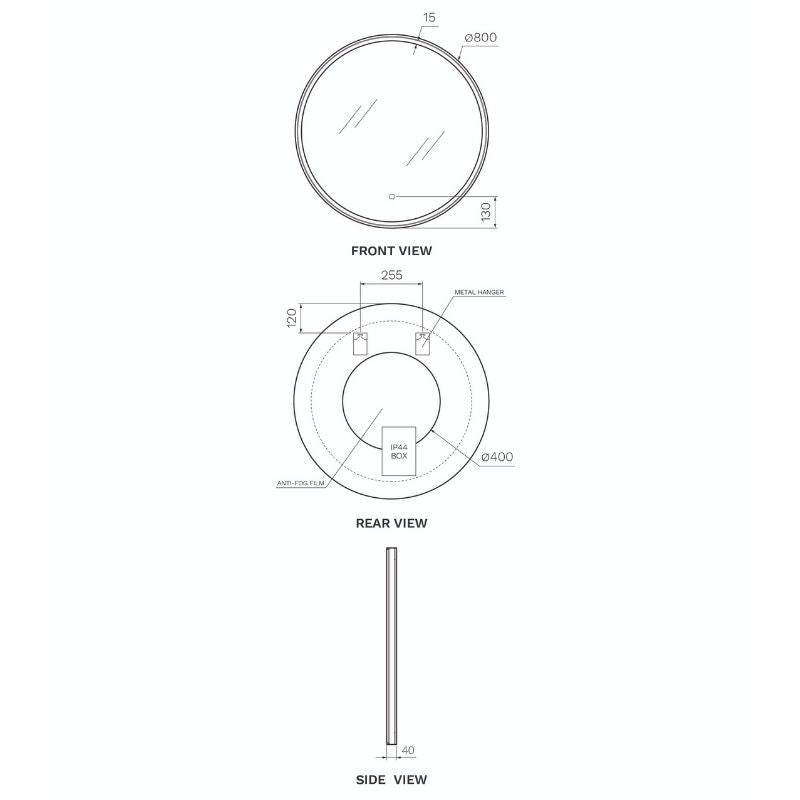 Acciaio Progressive LED Mirror 800 Spec
