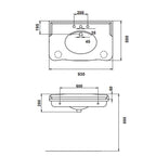 Parisi Hermitage 92 Basin with Metal Legs 1TH Specification