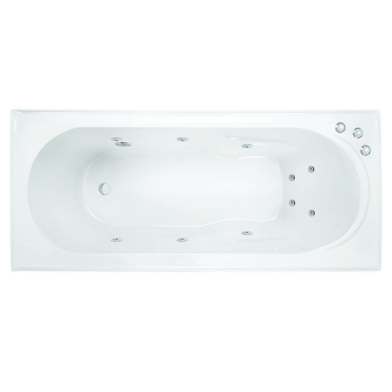 Decina Adatto Santai 1650mm Acrylic Jet Spa Bath - Gloss White - AD1650SAN10JW