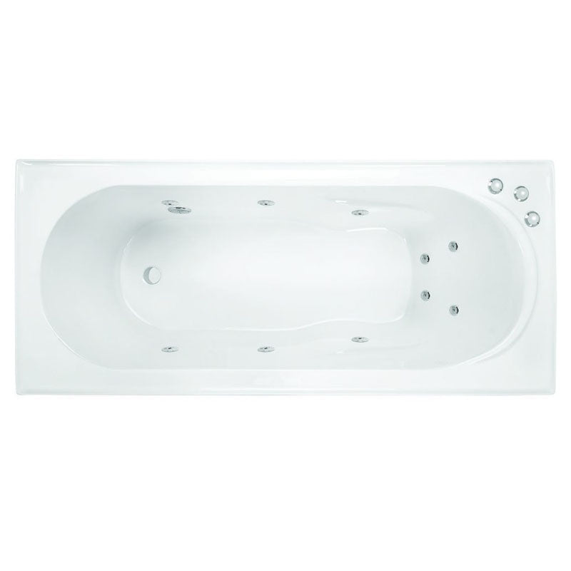 Decina Adatto Santai 1650mm Acrylic Jet Spa Bath - Gloss White - AD1650SAN10JW