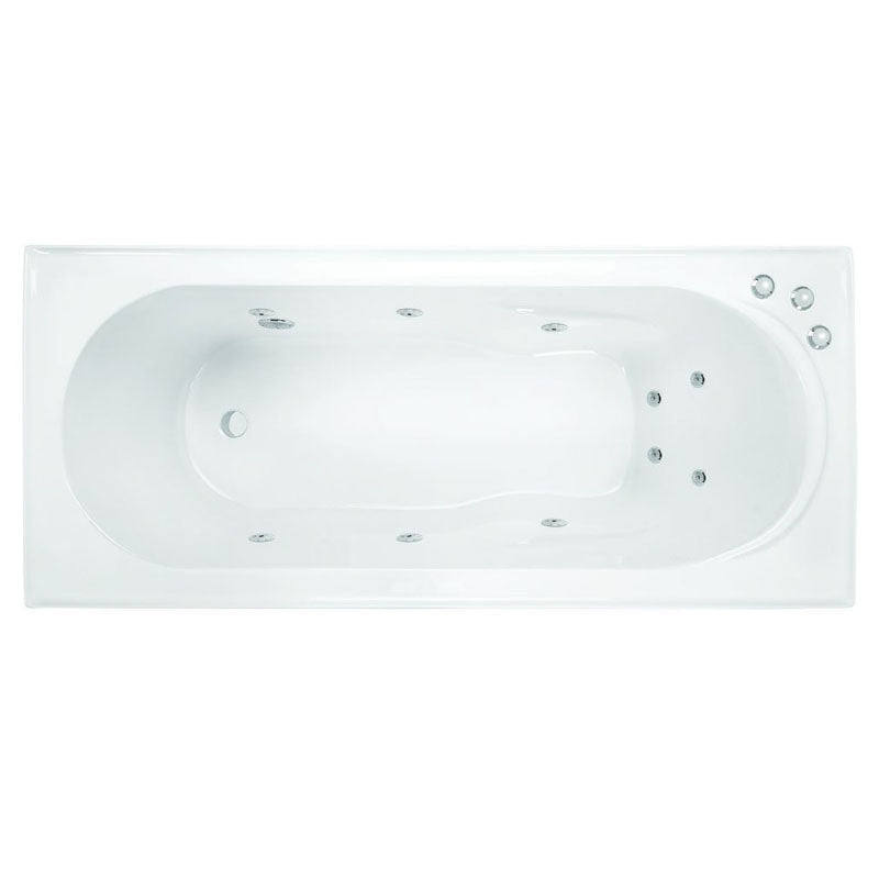 Decina Adatto Santai 1510mm Acrylic Jet Spa Bath - Gloss White