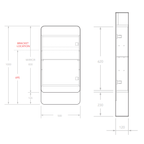 ADP Enzo Mirrored Shaving Cabinet - SCEN50100BK - Cass Brothers