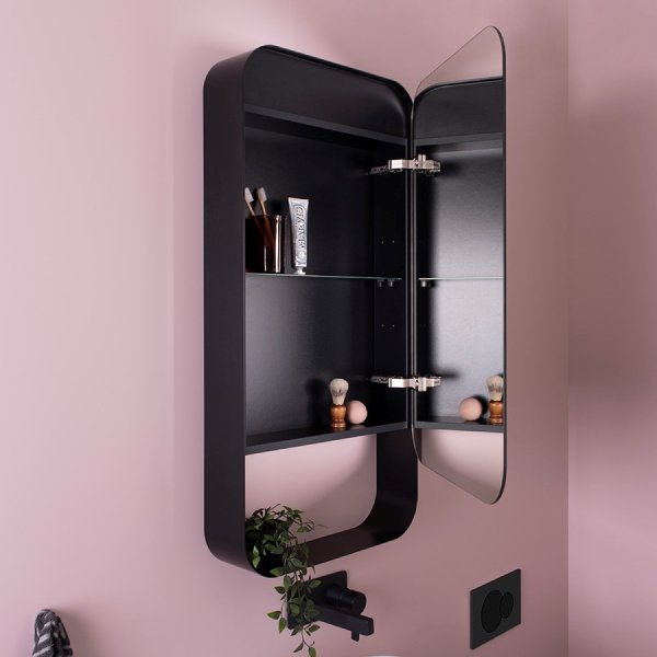 ADP Enzo Mirrored Shaving Cabinet - SCEN50100BK - Cass Brothers