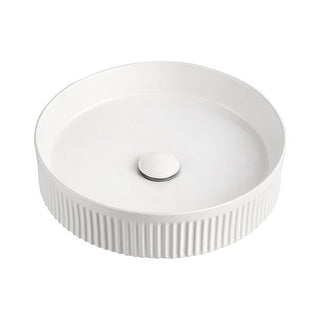 ADP Round Fluted Above Counter Basin - Gloss White - Cass Brothers