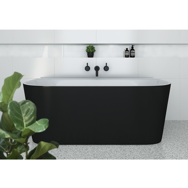 Decina Alegra 1700 Back to Wall Freestanding Bath - Black