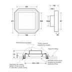 Allvent Prestige 250mm Flush Square Ceiling Extractor Grille Frameless - Cass Brothers