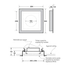 Allvent Prestige 250mm Slim Square Ceiling Extractor Grille Framed - Cass Brothers