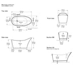 Victoria + Albert Amalfi 1640 Freestanding Bath Specification