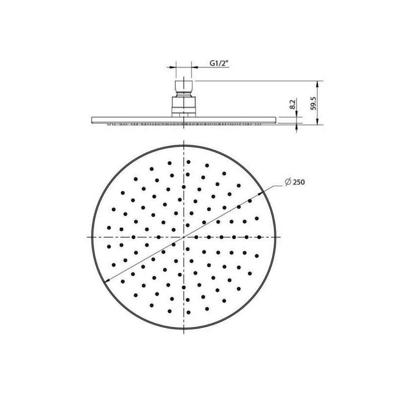 Aquas Air Brass 250mm Overhead Shower Round - Chrome - Cass Brothers