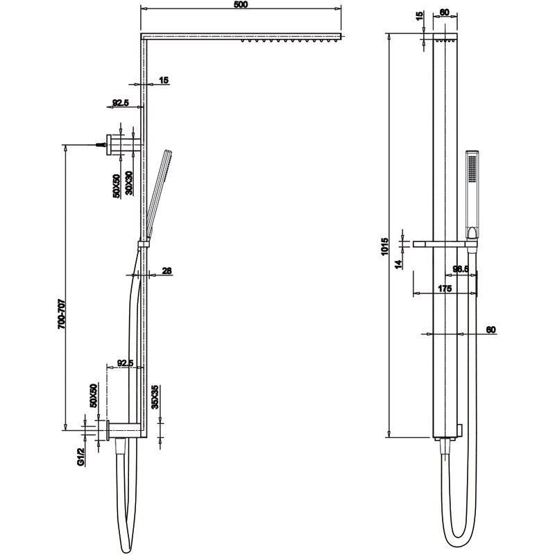 Aquas Spa Twin Shower System - Matte Black - Cass Brothers