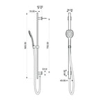 Aquas Ultra 3 Slide Shower Rail Set - Chrome - Cass Brothers