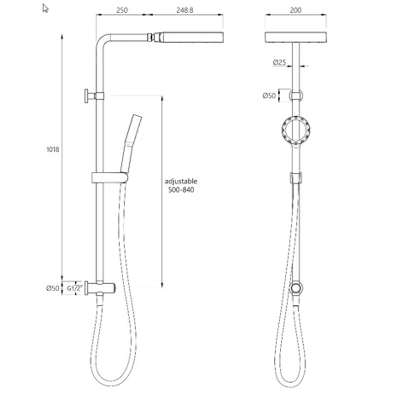 Aquas X Jet Twin Shower Set - Chrome - Cass Brothers
