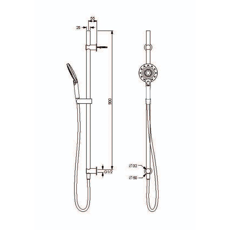 AQUAS X Turbo Shower Kit - Chrome - Cass Brothers