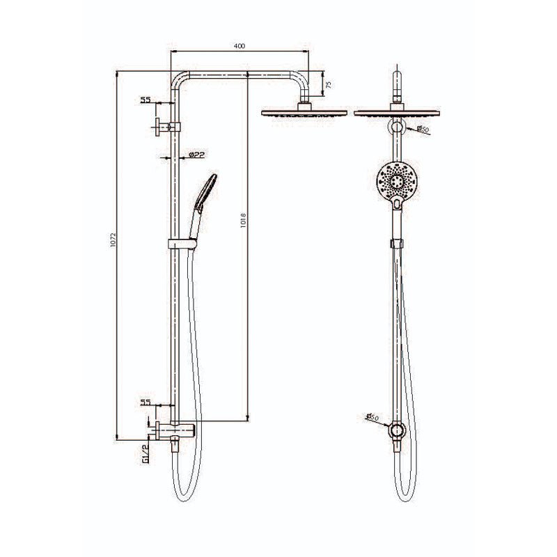 AQUAS X Turbo Twin Shower - Brushed Nickel - Cass Brothers