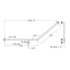 Argent Advantage 870 X 700 140 Degree Grab Rail Left Hand - Cass Brothers