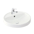 Argent Azure 450mm Round Counter Top Basin 1 tap Hole - Gloss White - Cass Brothers