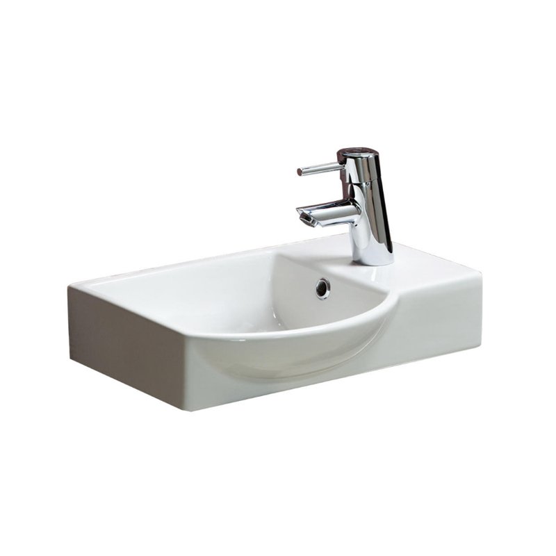 Argent Azure 460 Small Wash Basin with 1 Tap Hole - Gloss White - Cass Brothers