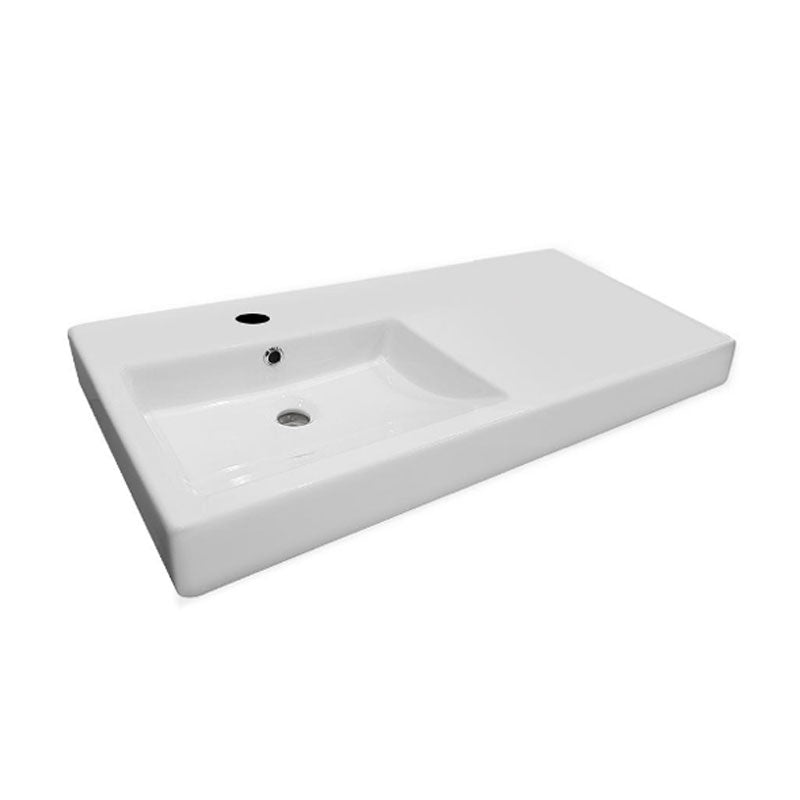 Argent Evo 900 Asymmetric Basin LH Bowl 1 Tap Hole - Gloss White - Cass Brothers