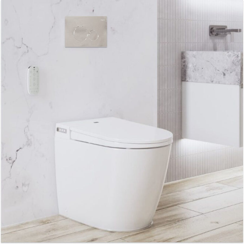 Argent Evo Wall Faced Smart Toilet Package Includes Grace Chrome Button - Cass Brothers