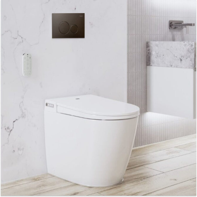 Argent Evo Wall Faced Smart Toilet Package Includes Grace Gun Metal Button - Cass Brothers