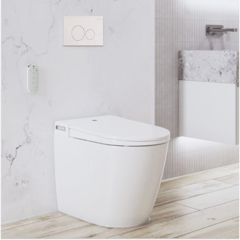 Argent Evo Wall Faced Smart Toilet Package Includes Grace Matte White Button - Cass Brothers