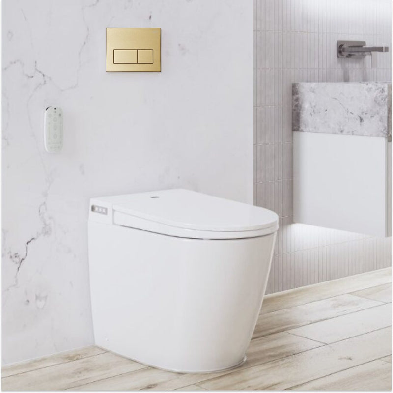 Argent Evo Wall Faced Smart Toilet Package Includes Kubic Brushed Gold Button - Cass Brothers