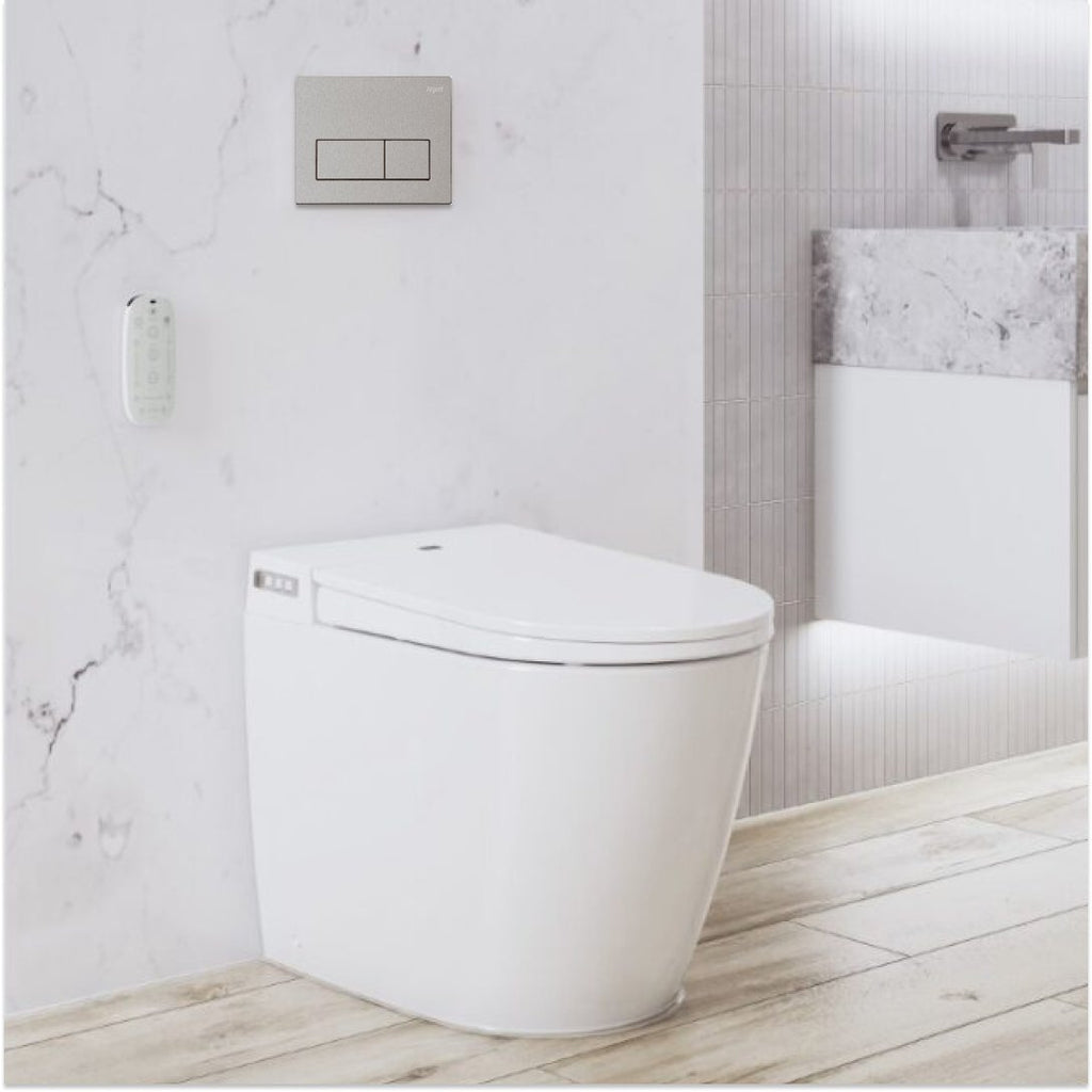 Argent Evo Wall Faced Smart Toilet Package Includes Kubic Brushed Nickel Button - Cass Brothers
