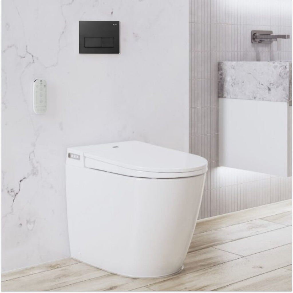Argent Evo Wall Faced Smart Toilet Package Includes Kubic Matte Black Button - Cass Brothers
