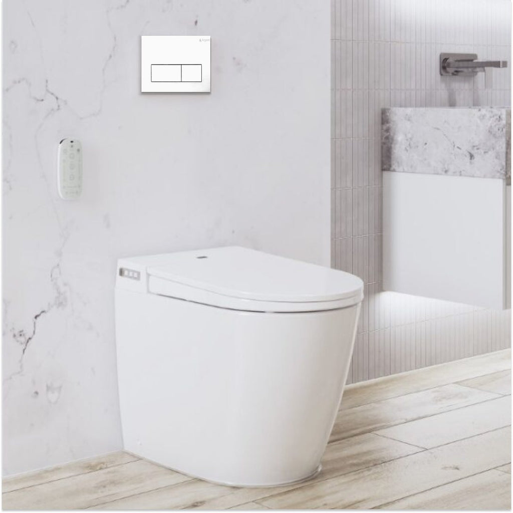 Argent Evo Wall Faced Smart Toilet Package Includes Kubic White Button - Cass Brothers