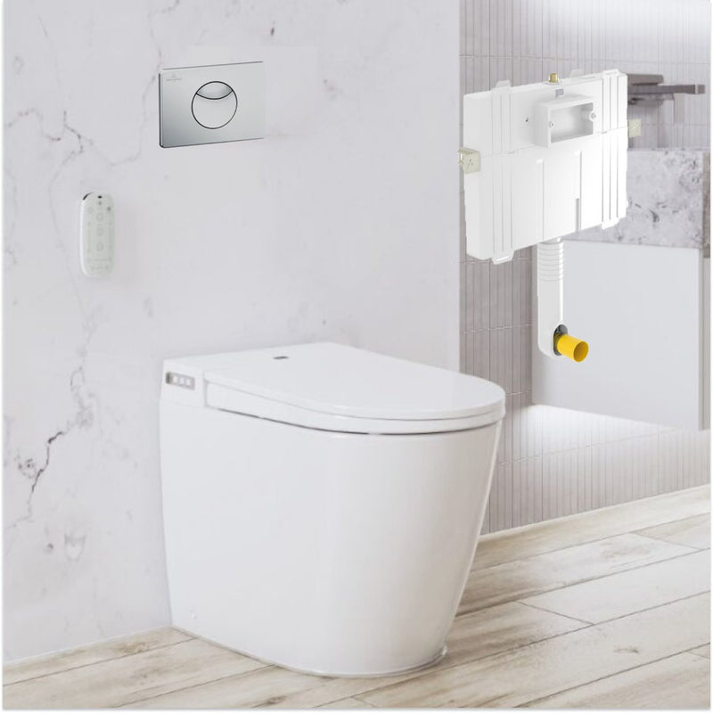 Argent Evo Wall Faced ViSmart Toilet Package Includes E100 Satin Button - Cass Brothers
