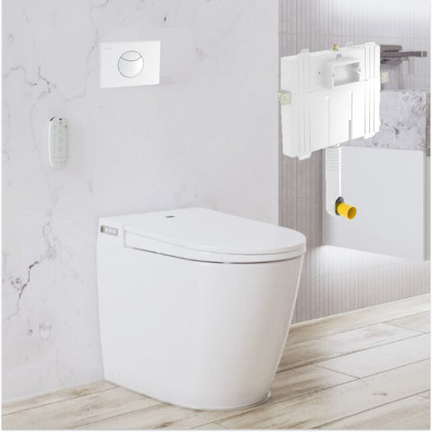Argent Evo Wall Faced ViSmart Toilet Package Includes E100 White Button