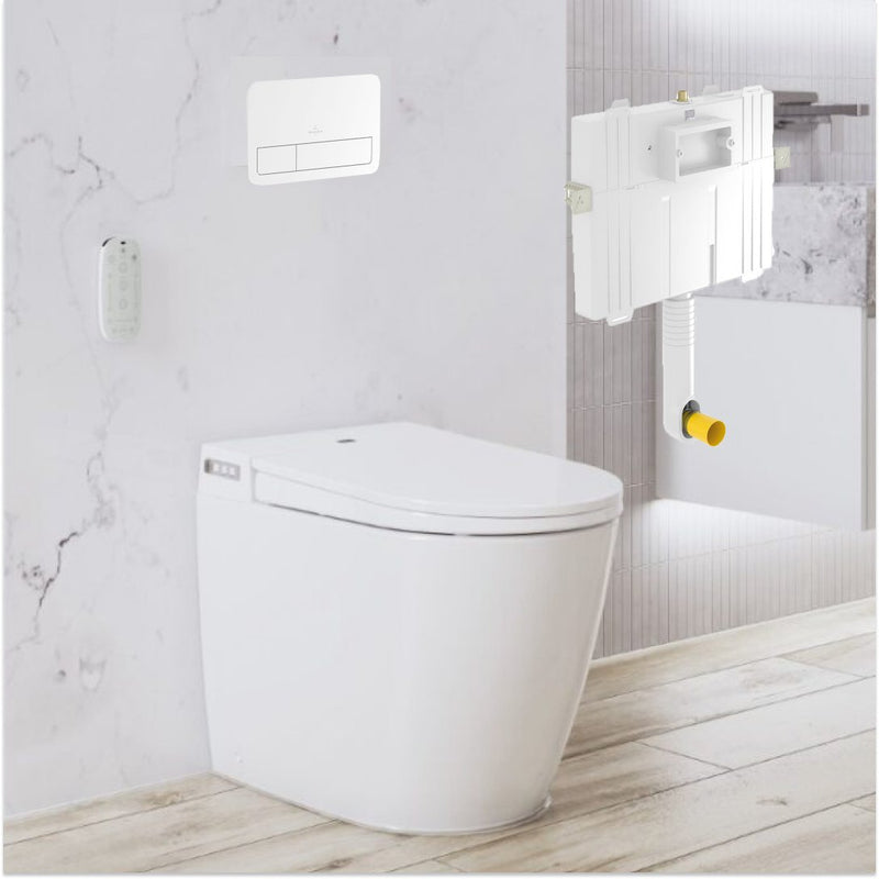 Argent Evo Wall Faced ViSmart Toilet Package Includes White E200 Button - Cass Brothers