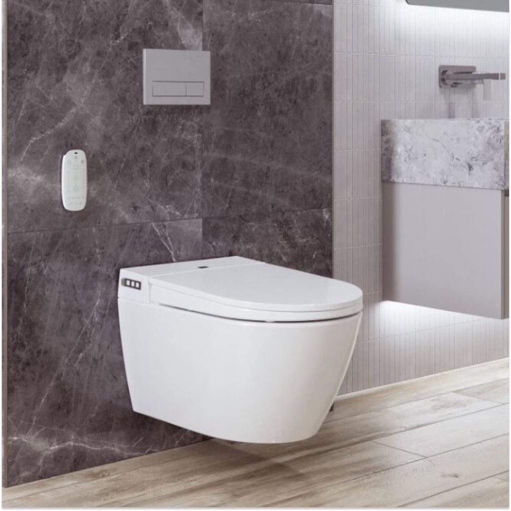 Argent Evo Wall Hung Smart Toilet Package Includes Kubic Chrome Button - Cass Brothers