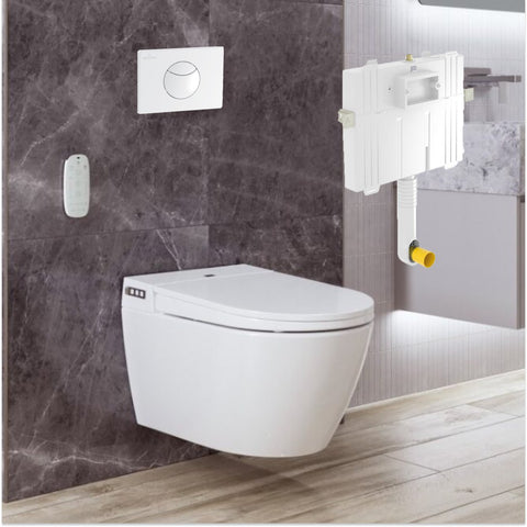 Argent Evo Wall Hung ViSmart Toilet Package Includes E100 White Button