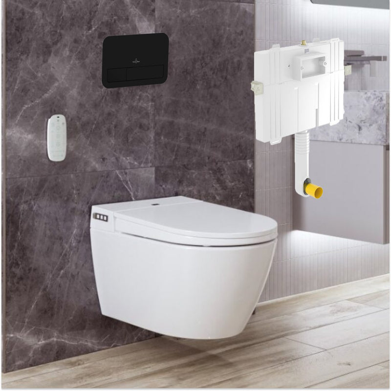 Argent Evo Wall Hung ViSmart Toilet Package Includes E200 Matte Black Button - Cass Brothers