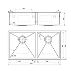 Argent Executive Chef Main & Medium Bowl Sinks - Cass Brothers