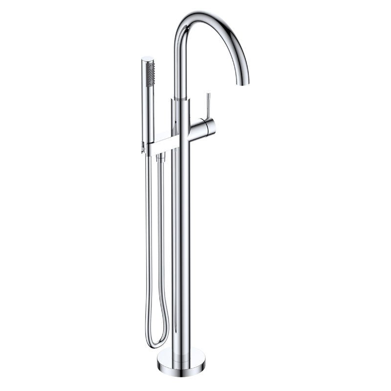 Argent Flow Floor Mounted Bath Filler with Handpiece - Chrome - Cass Brothers