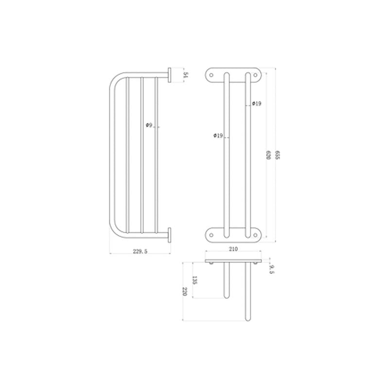 Argent FOCUS 600 Double Bath Towel Rack - Chrome - Cass Brothers