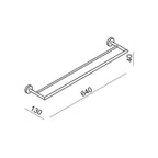 Argent FOCUS 600 Double Towel Rail - Chrome - Cass Brothers