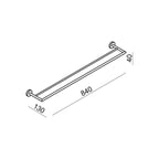 Argent FOCUS 800 Double Towel Rail - Chrome - Cass Brothers