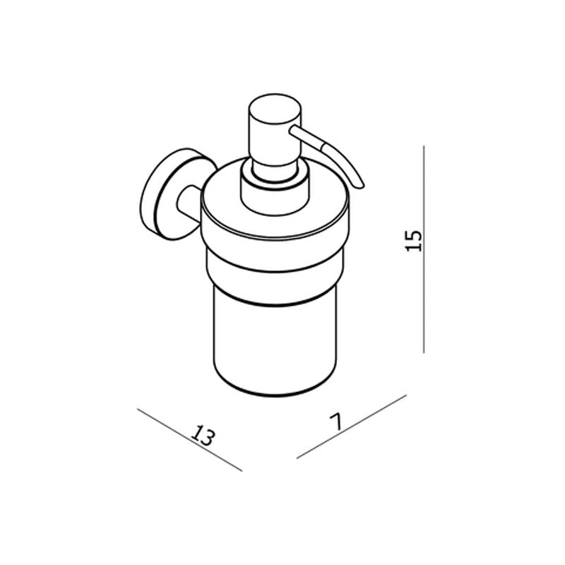 Argent FOCUS Liquid Soap Dispenser - Chrome w- White Ceramic Dispenser - Cass Brothers