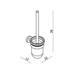 Argent FOCUS Toilet Brush Set - Chrome w- Glass Bowl - Cass Brothers