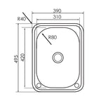 Argent Format 390 Laundry Sink Suds Rinse Bypass - 2 Tap Holes - Cass Brothers