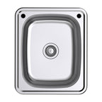 Argent Format 390 Laundry Sink Suds Rinse Bypass - 2 Tap Holes - Cass Brothers