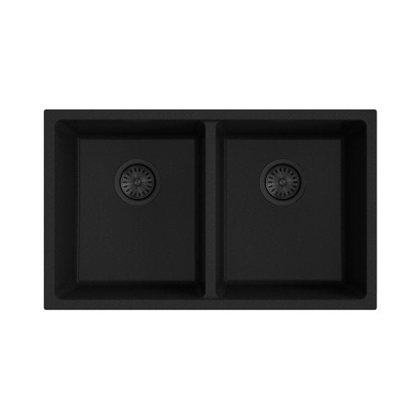 Argent Grace 760 Double Kitchen Sink Matte Black - 0 Taphole - Cass Brothers