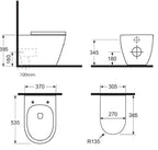 Argent Grace Neu Wall Faced Matte White Toilet - Cass Brothers