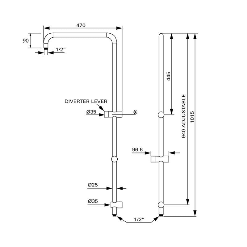 Argent Hydro Shower System - Chrome - Cass Brothers