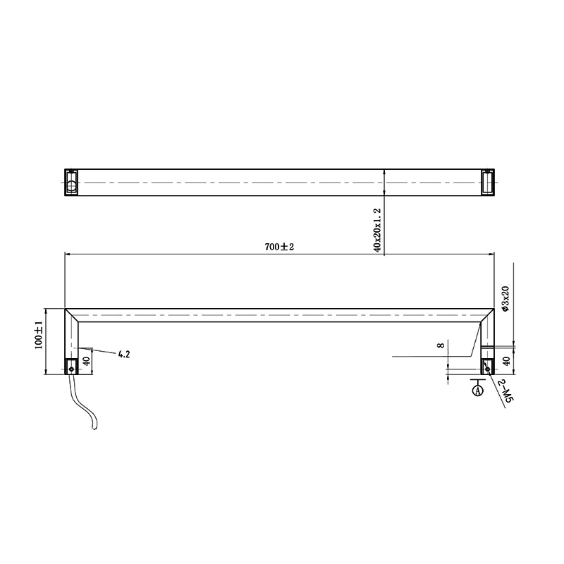 Argent Kubic 700 3 Single Bar Heated Towel Rail - Chrome - Cass Brothers