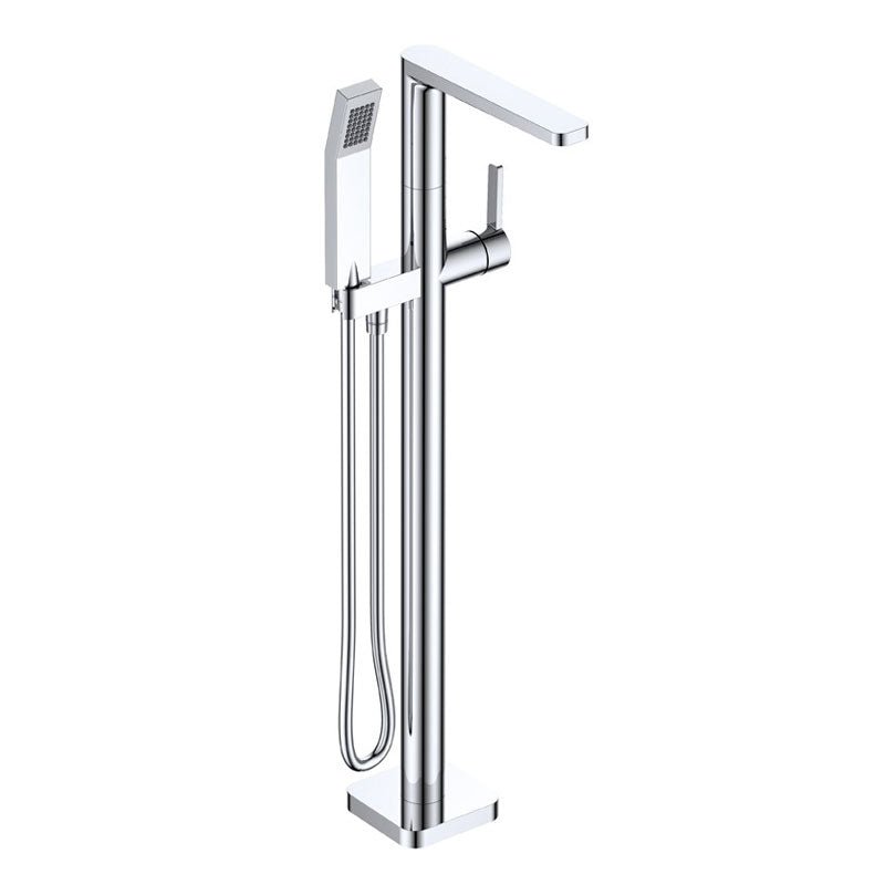 Argent Kubic Floor Mounted Bath Filler With Handpiece - Chrome - Cass Brothers