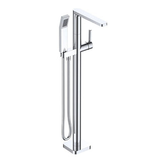 Argent Kubic Floor Mounted Bath Filler With Handpiece - Chrome - Cass Brothers